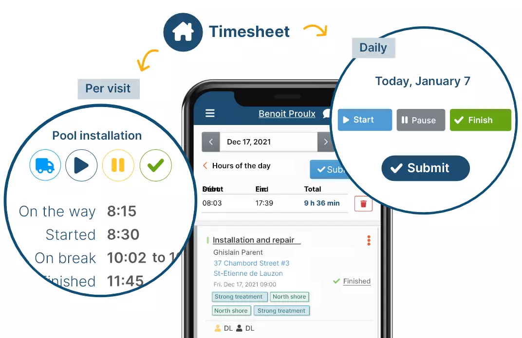 field service employee time tracking